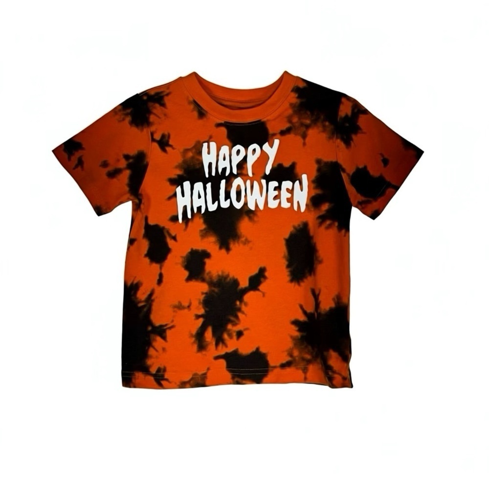 Celebrate! Happy Halloween Kids Black & Orange Tie Dye T-Shirt